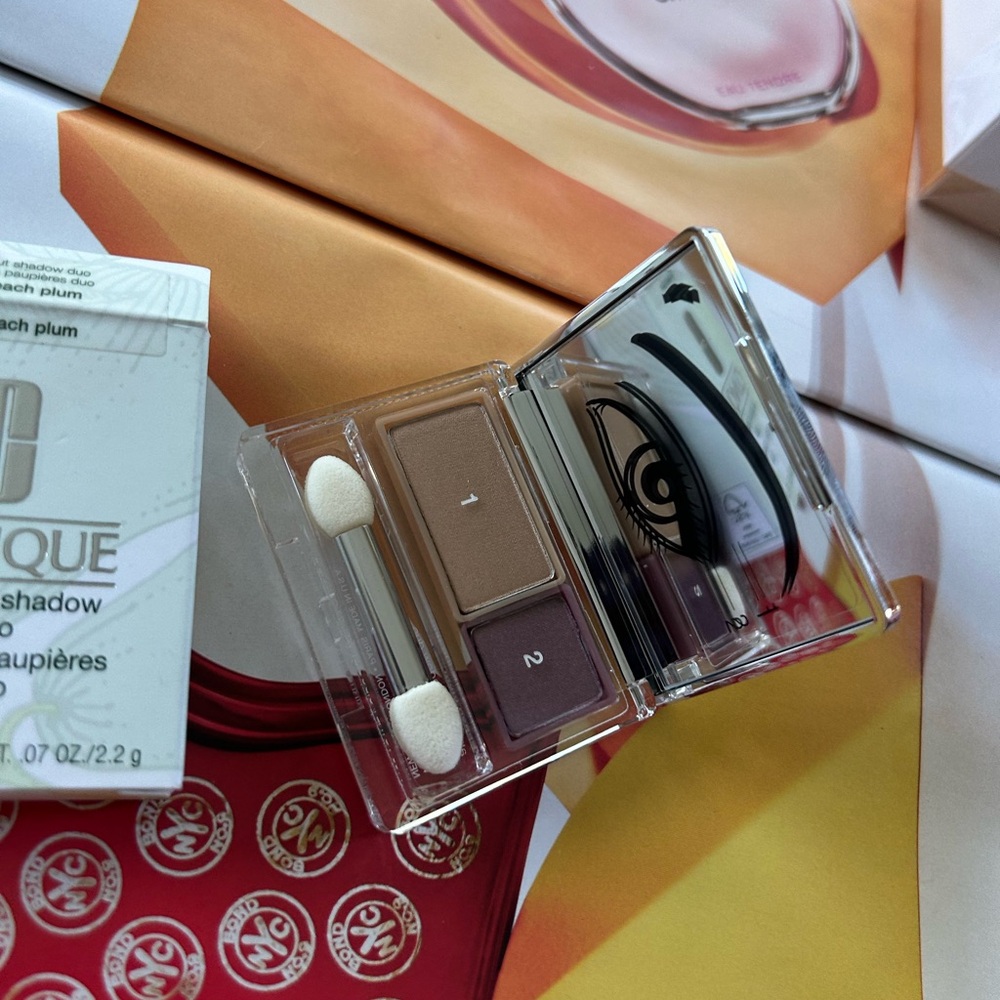 Clinique All About Shadow Duo – Shade 18 beach plum NIB Eyeshadow Compact - Picture 5 of 9
